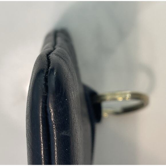 Rolfs Black Pebbled Leather Coin Purse Zip Wallet Key Ring Clutch Wristlet EUC - Picture 7 of 8